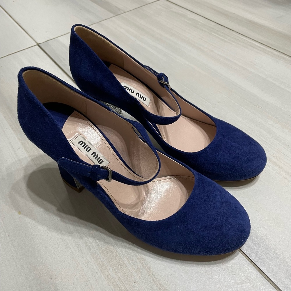 Miu miu suede mary jane platforms 6.5